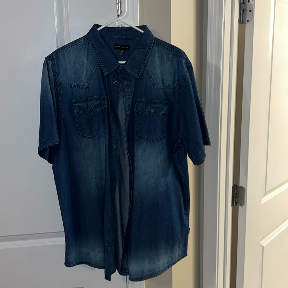 Men’s button up sliver jeans co size XXL